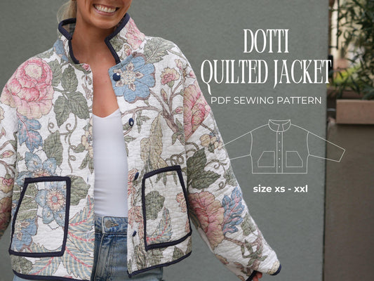Dotti Quilted Jacket Sewing Pattern | PDF Pattern | Video Tutorial | Size XS-XXL | Instant Download