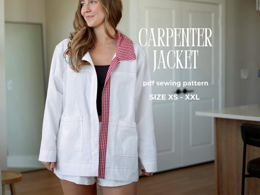 Carpenter Jacket PDF Sewing Pattern | Utility Jacket | Video Tutorial | Unisex XS–XXL