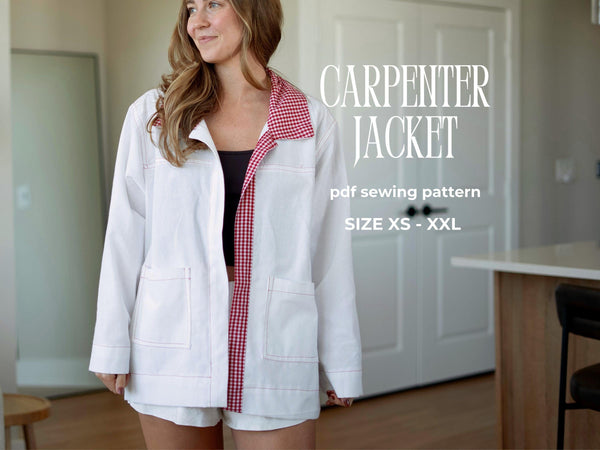 Carpenter Jacket PDF Sewing Pattern | Utility Jacket | Video Tutorial | Unisex XS–XXL