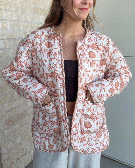 Handmade Quilted Jacket | Upcycled Quilt | Large