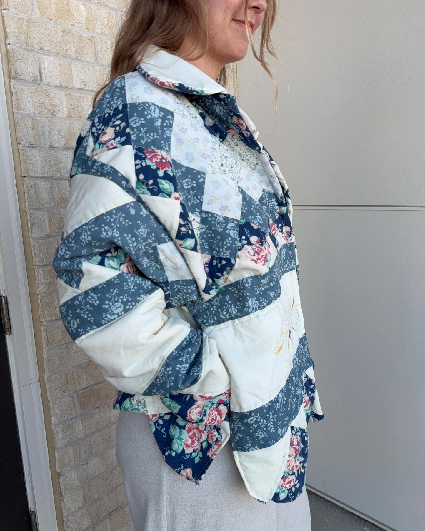 Handmade Quilted Jacket | Vintage Quilt | Oversized L/XL