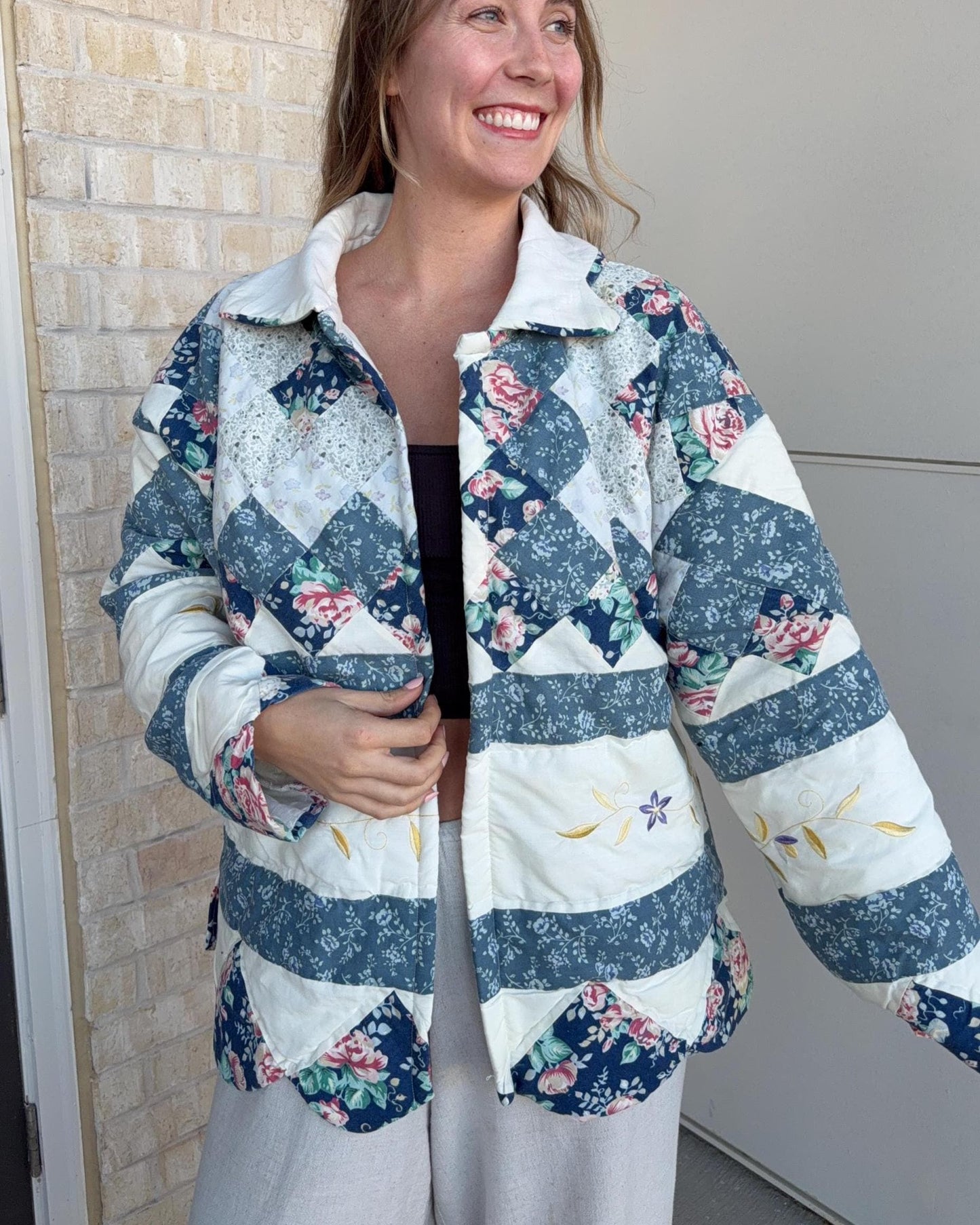 Handmade Quilted Jacket | Vintage Quilt | Oversized L/XL