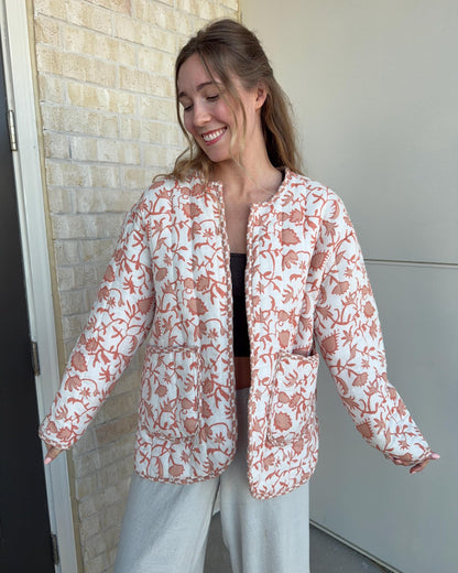 Handmade Quilted Jacket | Upcycled Quilt | Large