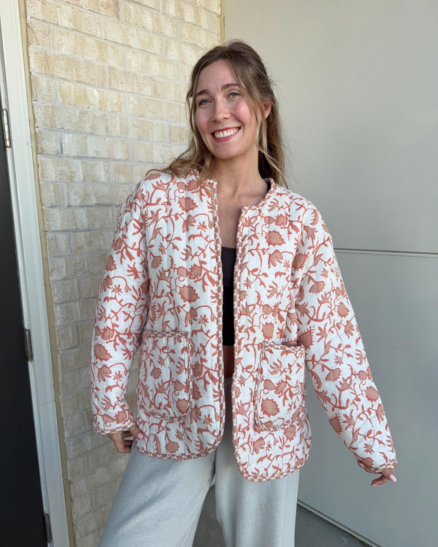 Handmade Quilted Jacket | Upcycled Quilt | Large