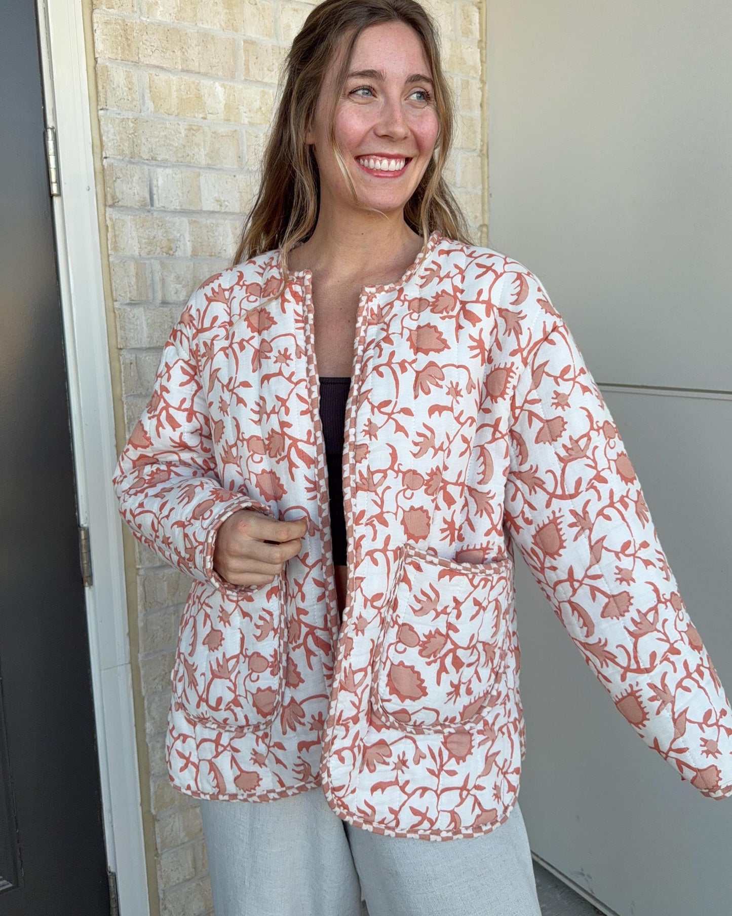 Handmade Quilted Jacket | Upcycled Quilt | Large