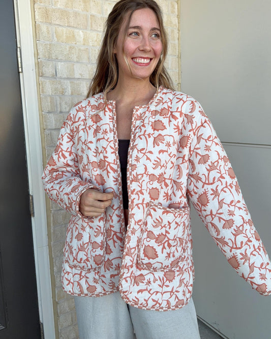 Handmade Quilted Jacket | Upcycled Quilt | Large