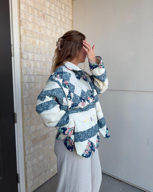 Handmade Quilted Jacket | Vintage Quilt | Oversized L/XL